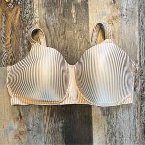 Playtex Striped Beige Women's High Coverage Bra Size 44DD